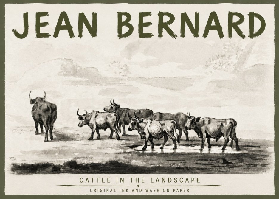 Jean Bernard Cattle in the Landscape No5 - Plakat