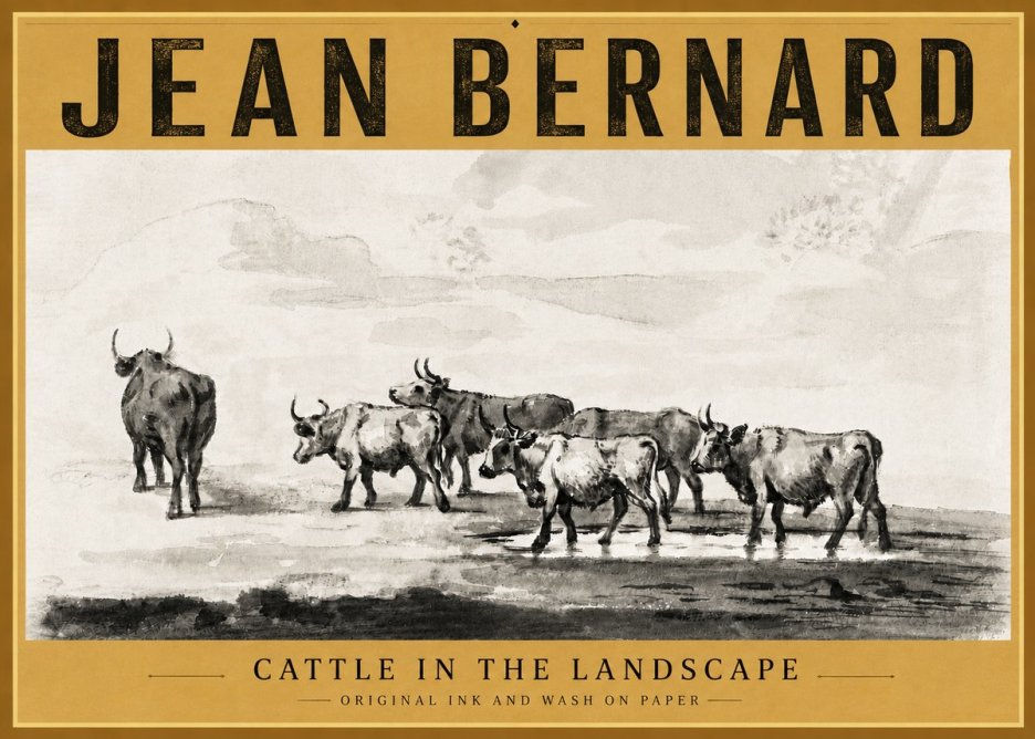 Jean Bernard Cattle in the Landscape No6 - Plakat