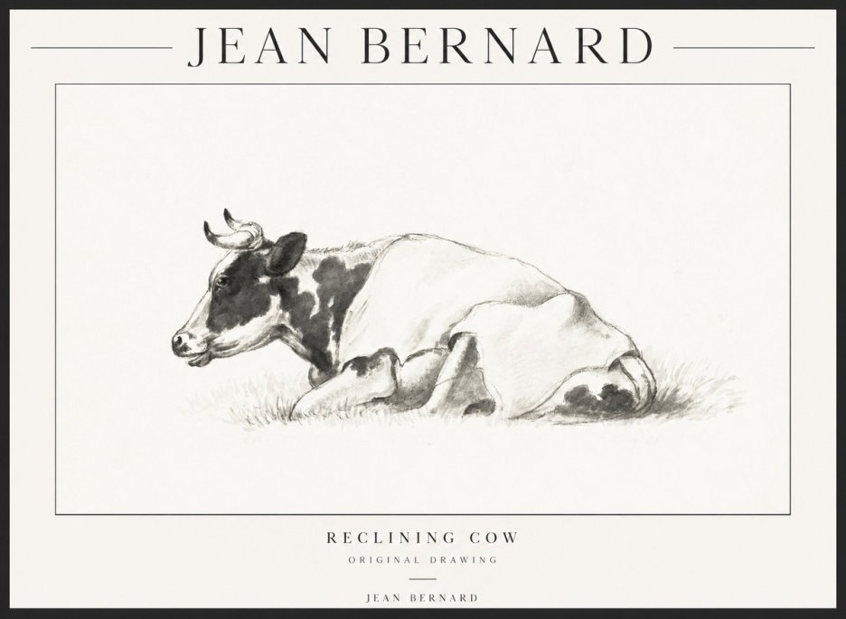 Jean Bernard Reclining Cow II No1 - Plakat