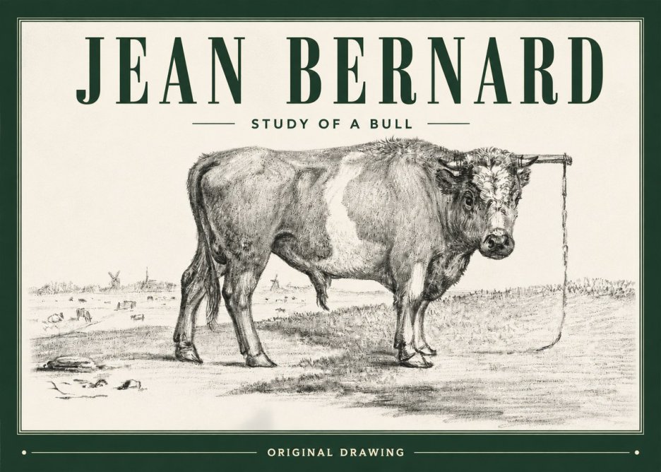 Jean Bernard Study of a Bull III No3 - Plakat