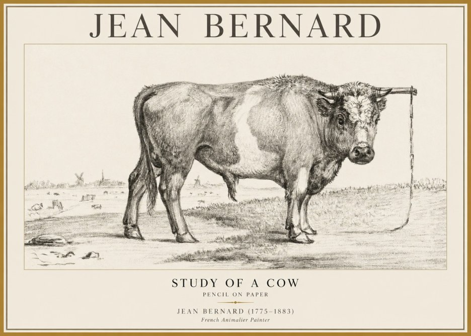 Jean Bernard Study of a Bull III No5 - Plakat