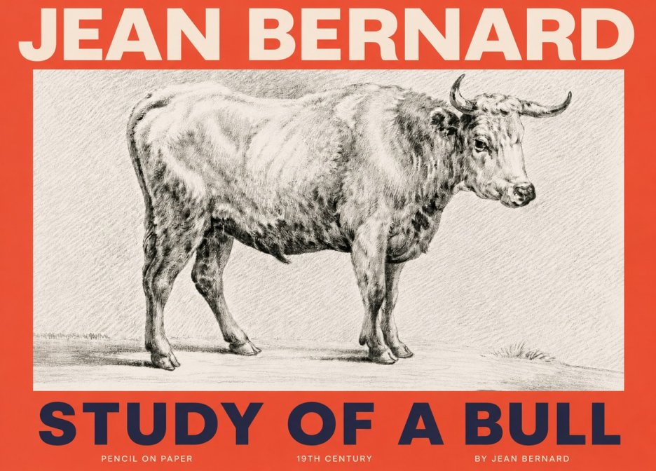 Jean Bernard Study of a Bull IV No3 - Plakat