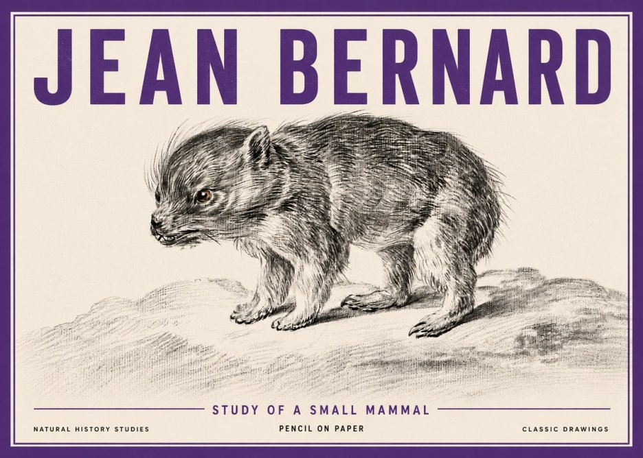 Jean Bernard Study of a Small Mammal No5 - Plakat