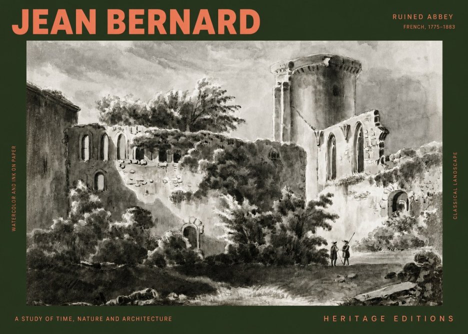 Jean Bernard Ruins of an Old Abbey No3 - Plakat