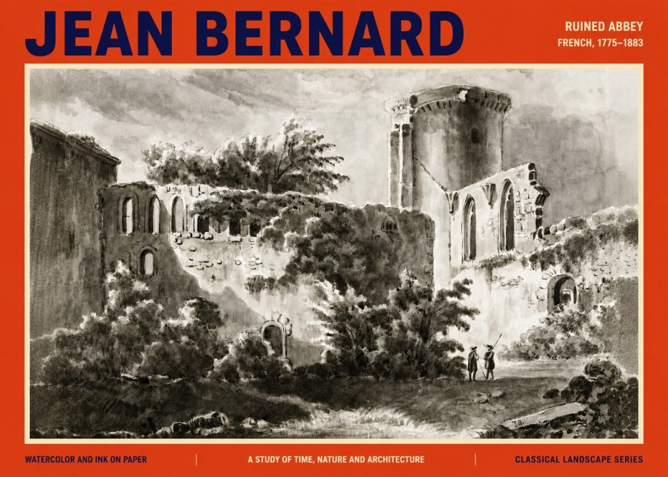 Jean Bernard Ruins of an Old Abbey No4 - Plakat
