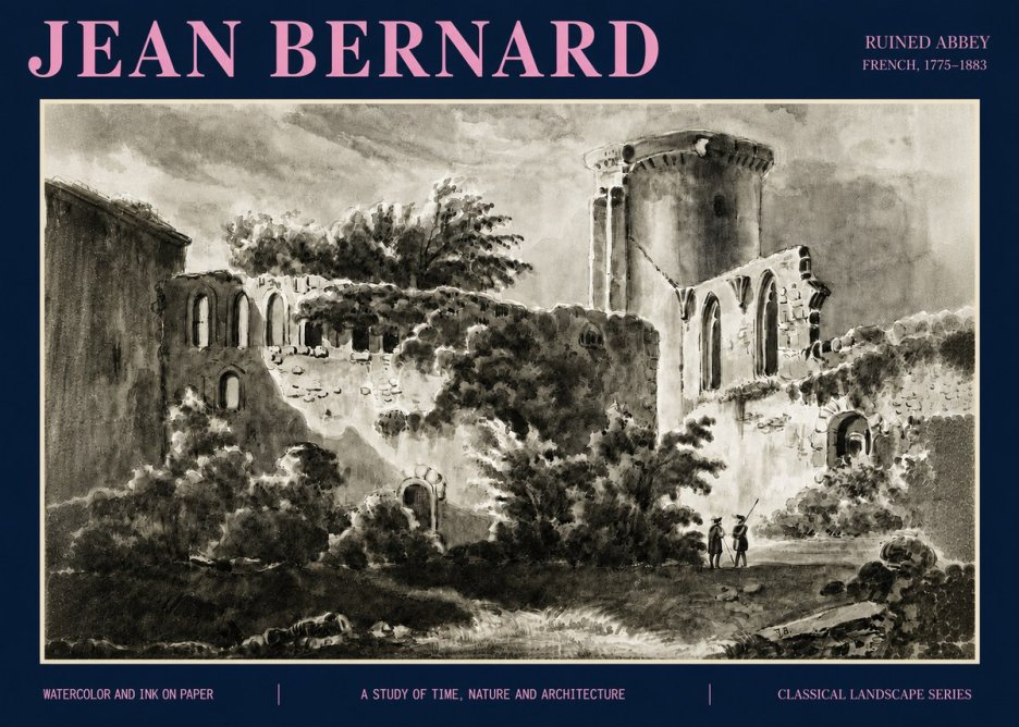 Jean Bernard Ruins of an Old Abbey No5 - Plakat