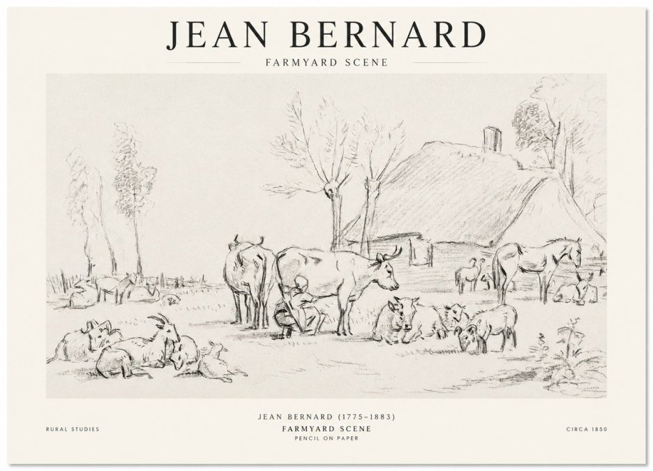 Jean Bernard Farmyard Scene No1 - Plakat