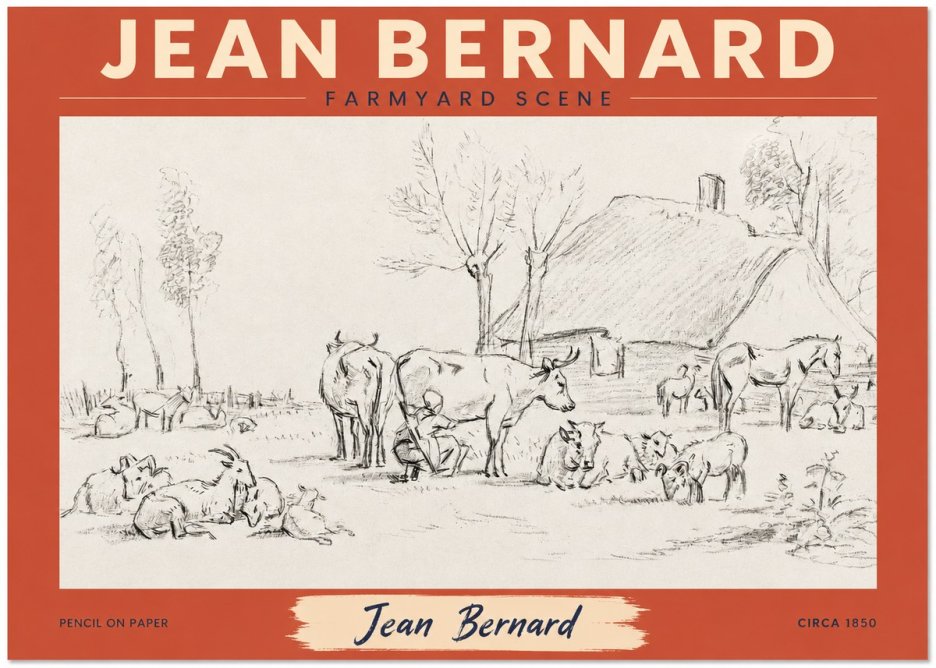 Jean Bernard Farmyard Scene No2 - Plakat