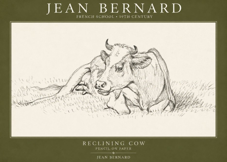 Jean Bernard Reclining Cow III No1 - Plakat