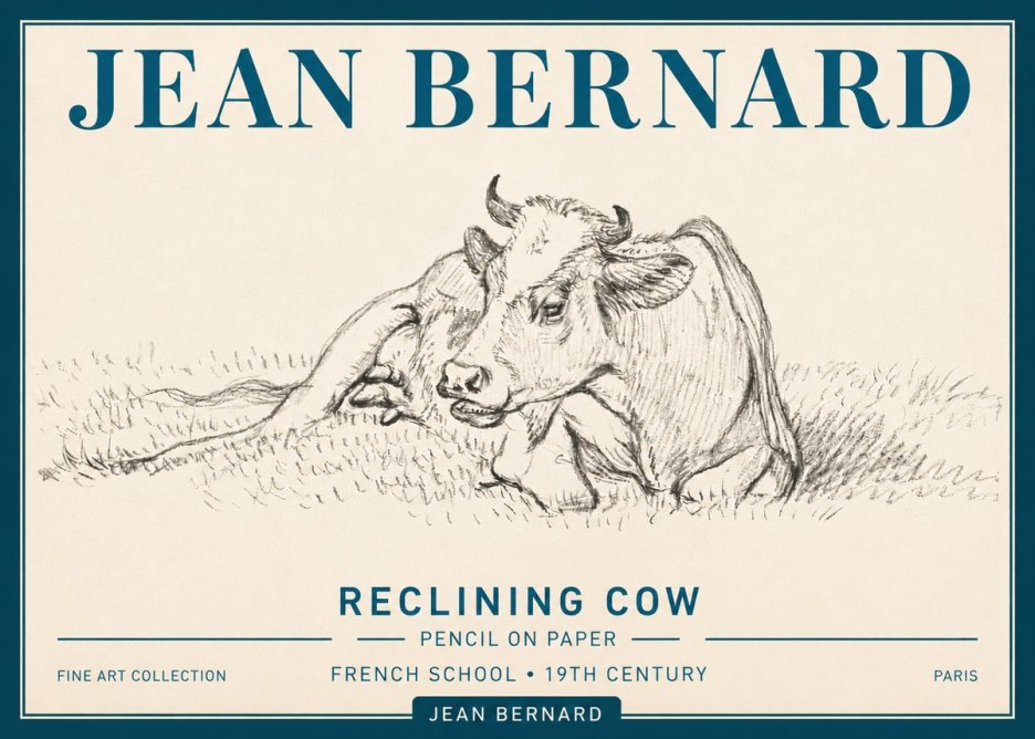 Jean Bernard Reclining Cow III No5 - Plakat