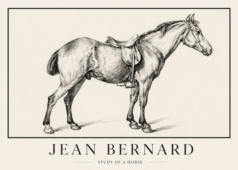 Jean Bernard Study of a Horse X No1 - Plakat