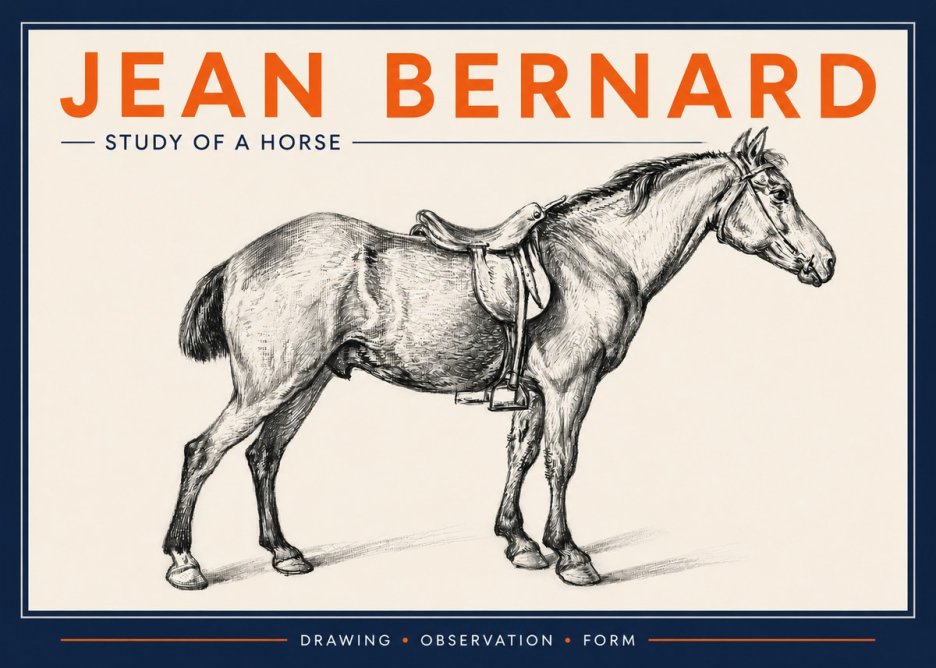 Jean Bernard Study of a Horse X No4 - Plakat