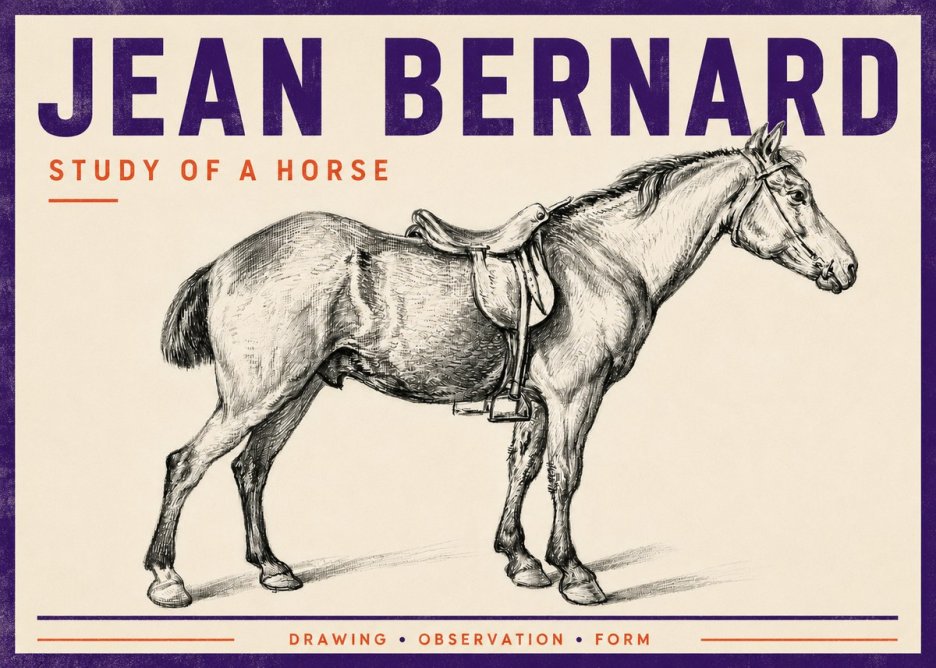 Jean Bernard Study of a Horse X No5 - Plakat
