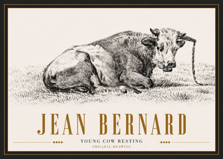Jean Bernard Young Cow Resting No5 - Plakat