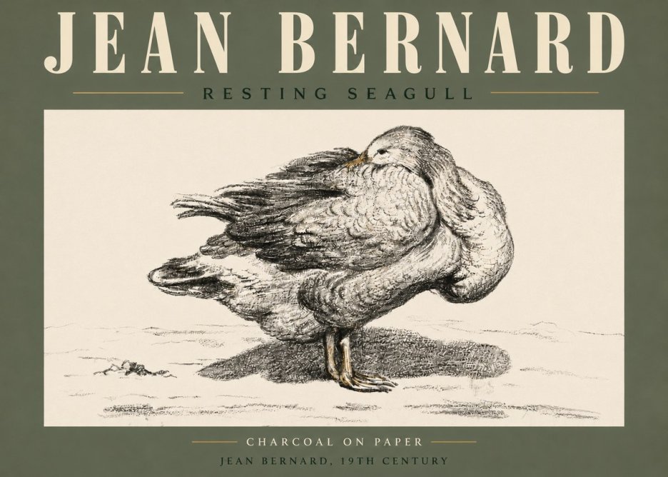 Jean Bernard Resting Seagull No5 - Plakat