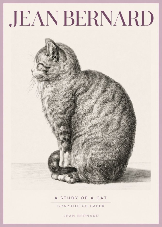 Jean Bernard Cat in Profile No5 - Plakat
