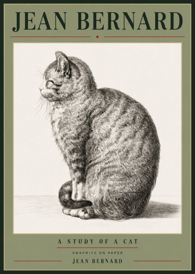 Jean Bernard Cat in Profile No6 - Plakat