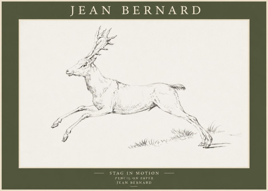 Jean Bernard Stag in Motion No1 - Plakat