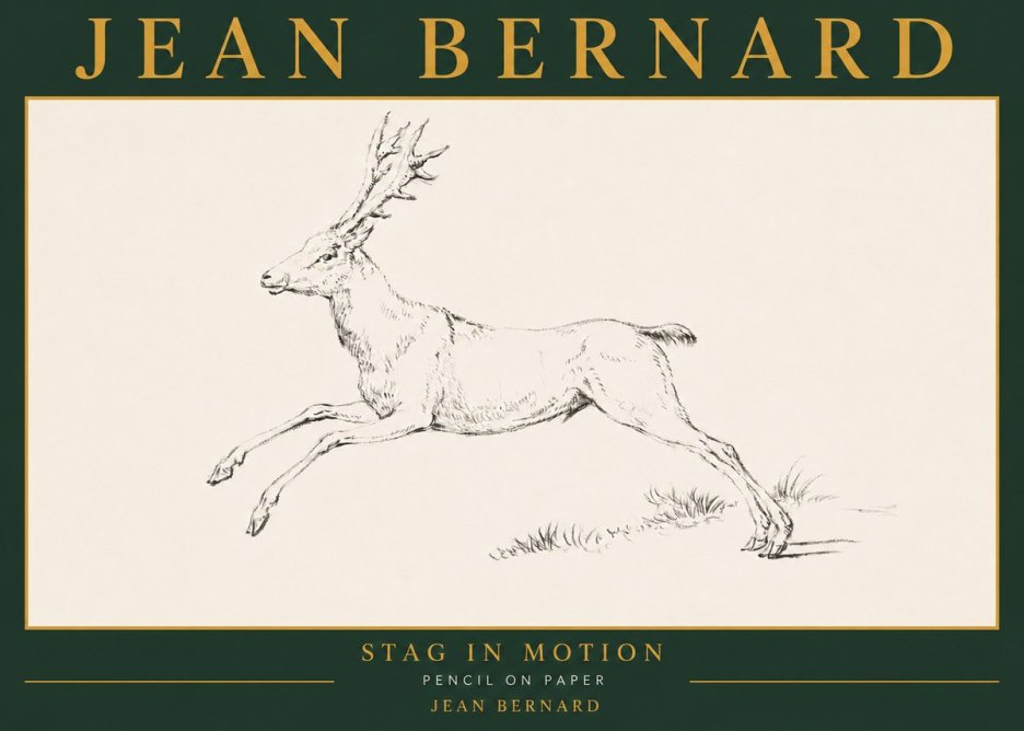 Jean Bernard Stag in Motion No5 - Plakat