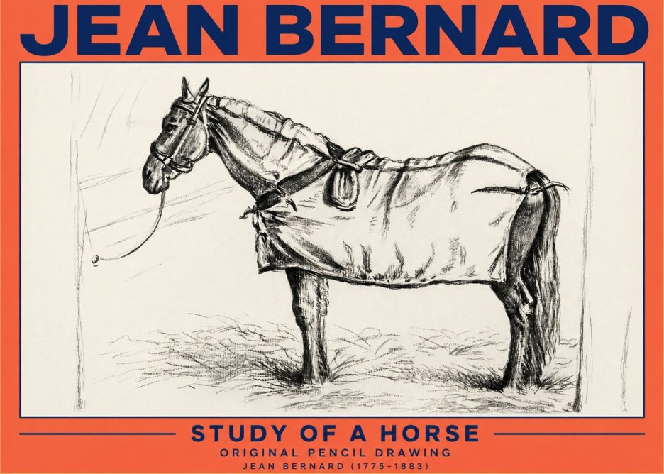 Jean Bernard Study of a Horse XI No3 - Plakat