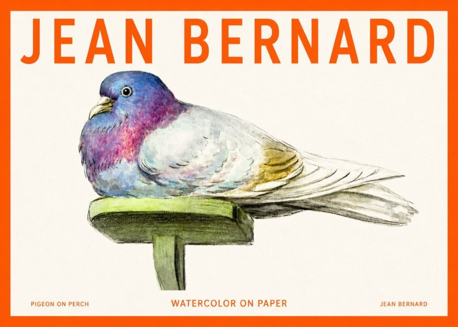 Jean Bernard Pigeon on Perch No2 - Plakat