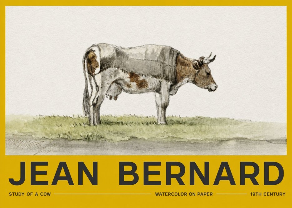 Jean Bernard Study of a Cow XIV No2 - Plakat