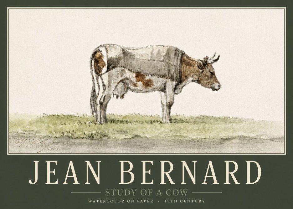 Jean Bernard Study of a Cow XIV No3 - Plakat