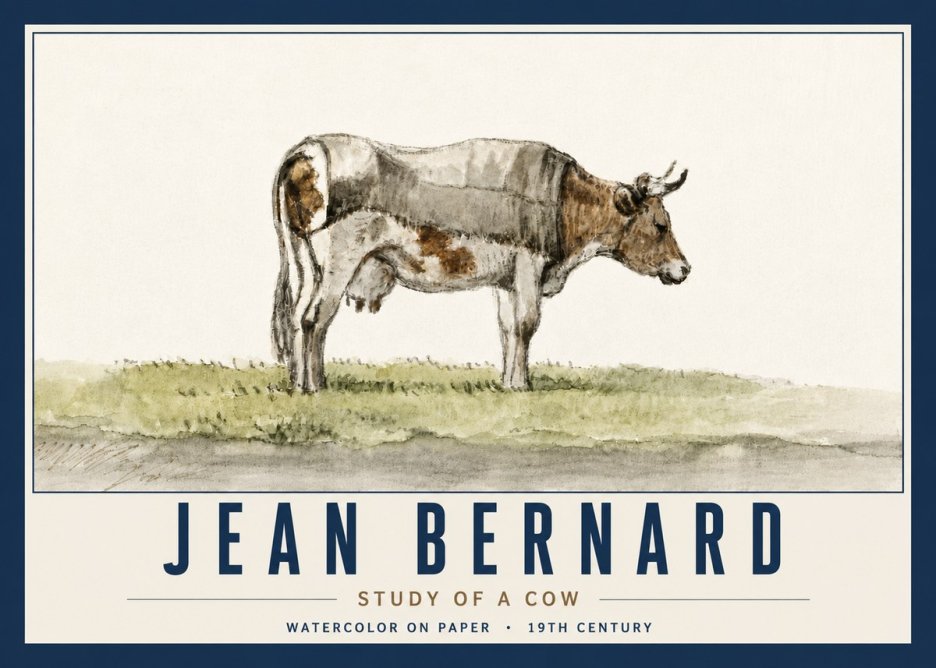 Jean Bernard Study of a Cow XIV No6 - Plakat