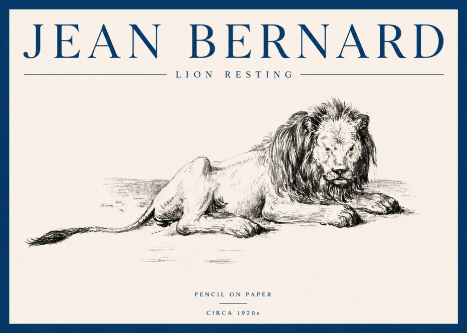 Jean Bernard Lion Resting No5 - Plakat