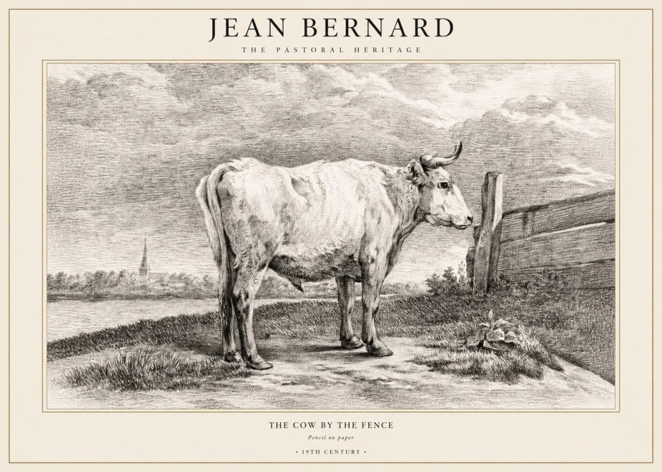 Jean Bernard Study of a Cow XV No3 - Plakat
