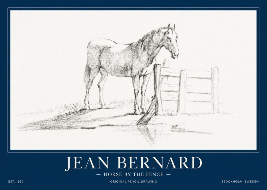 Jean Bernard Horse by the Fence No1 - Plakat