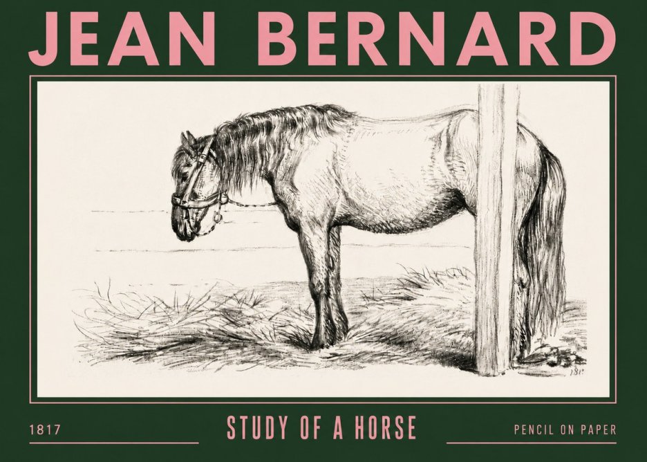 Jean Bernard Study of a Horse XII No4 - Plakat