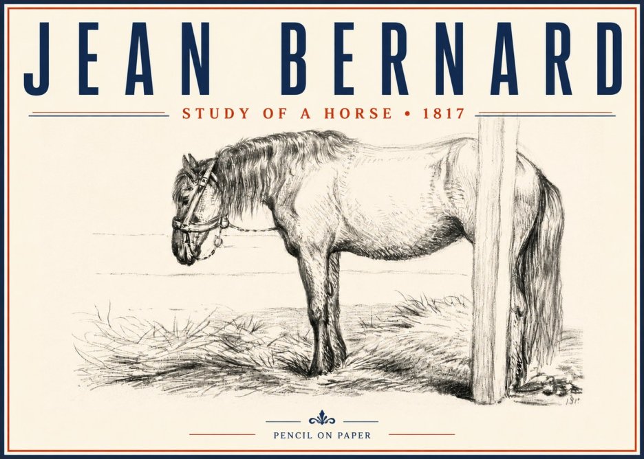 Jean Bernard Study of a Horse XII No5 - Plakat