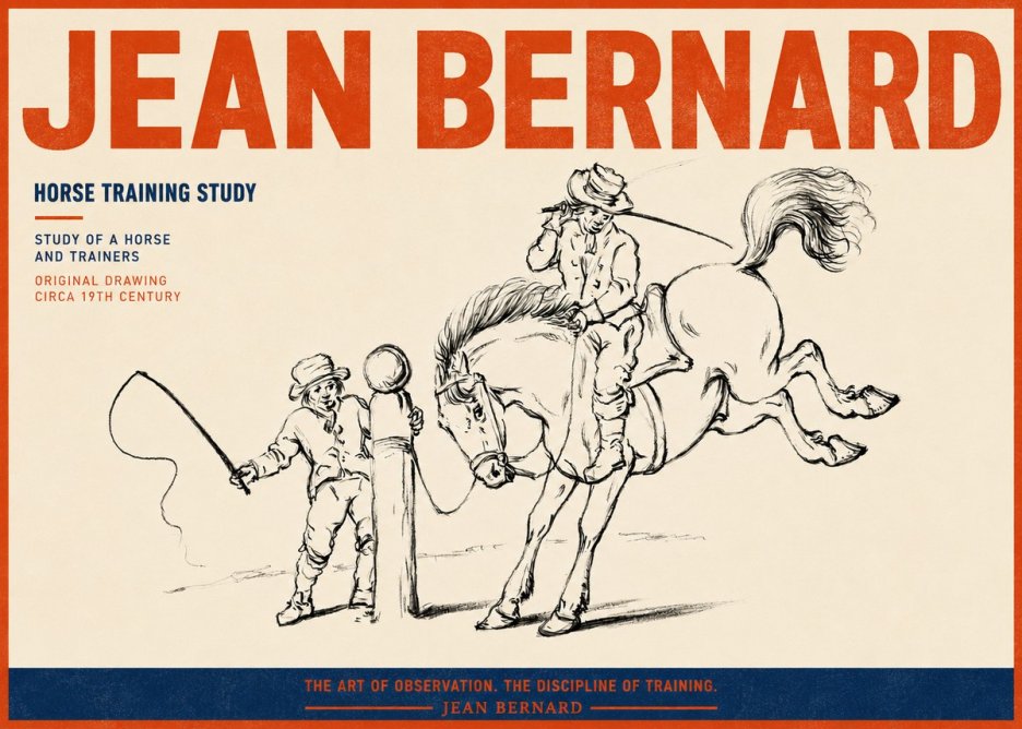 Jean Bernard Horse Training Study No2 - Plakat
