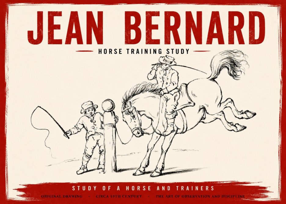 Jean Bernard Horse Training Study No4 - Plakat