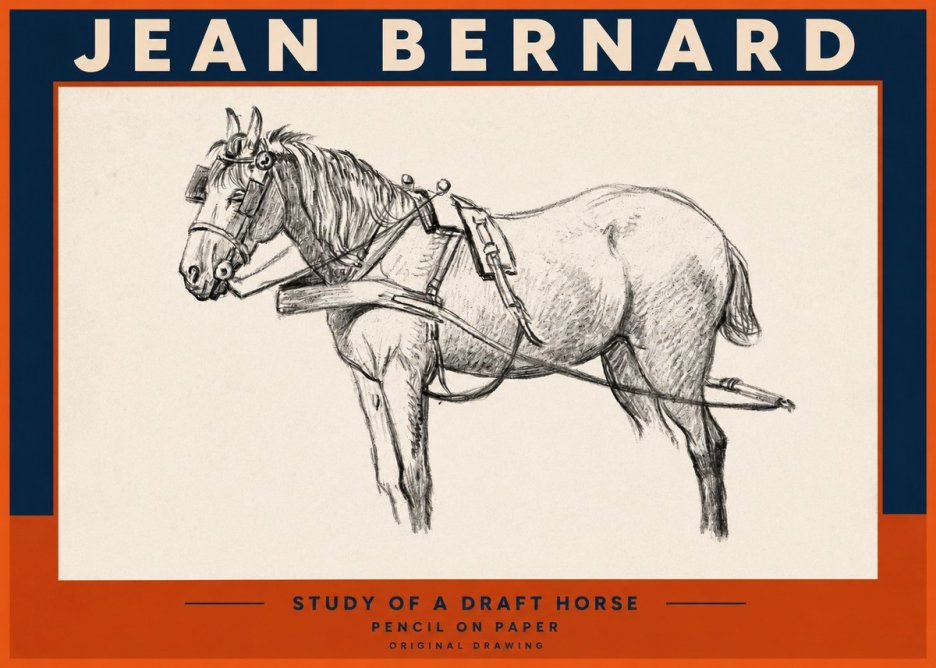 Jean Bernard Study of a Draft Horse I No2 - Plakat