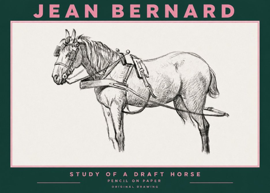 Jean Bernard Study of a Draft Horse I No3 - Plakat