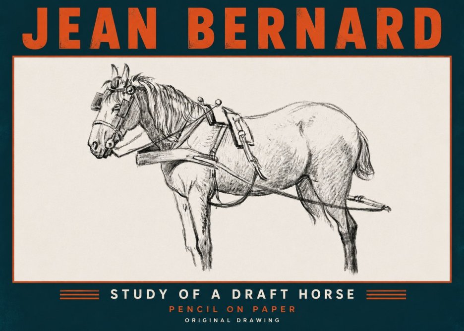Jean Bernard Study of a Draft Horse I No6 - Plakat