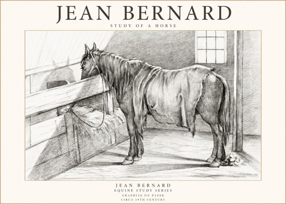 Jean Bernard Study of a Horse XIII No1 - Plakat