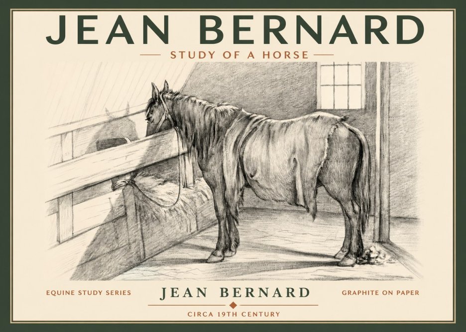 Jean Bernard Study of a Horse XIII No2 - Plakat