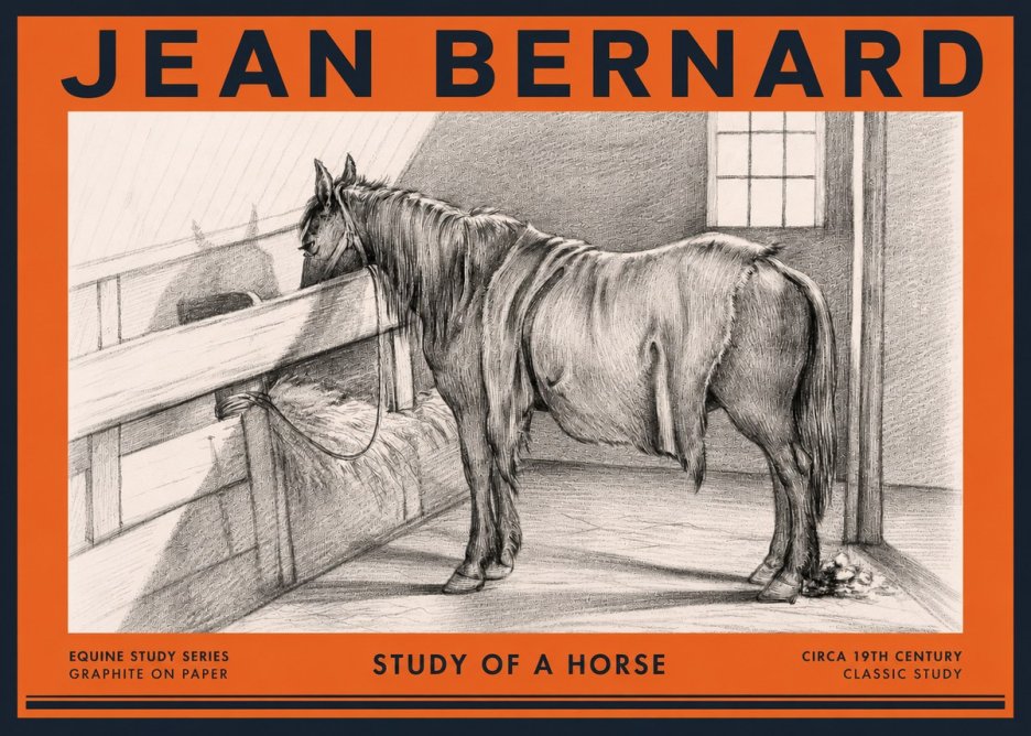 Jean Bernard Study of a Horse XIII No3 - Plakat
