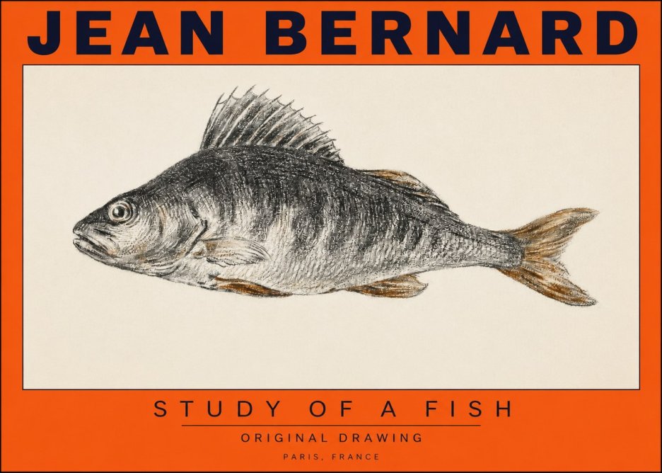 Jean Bernard Study of a Fish IV No2 - Plakat