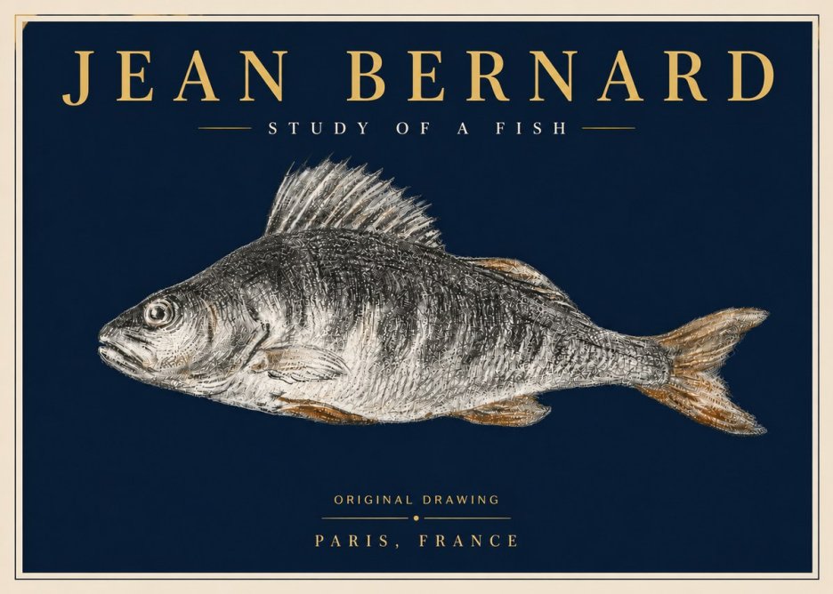 Jean Bernard Study of a Fish IV No6 - Plakat