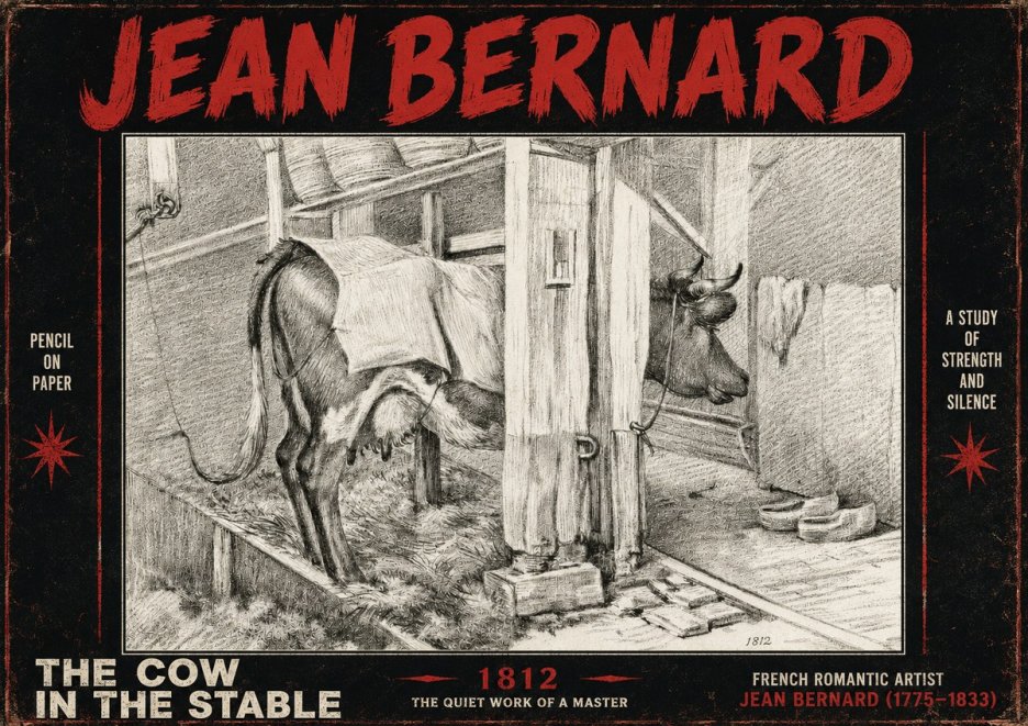 Jean Bernard The Cow in the Stable No4 - Plakat