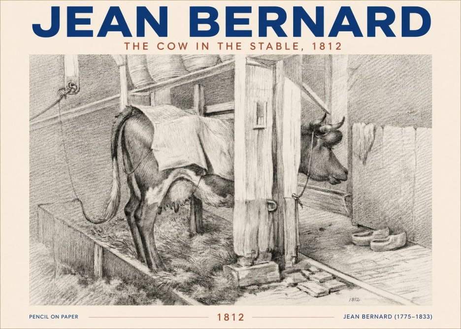 Jean Bernard The Cow in the Stable No5 - Plakat