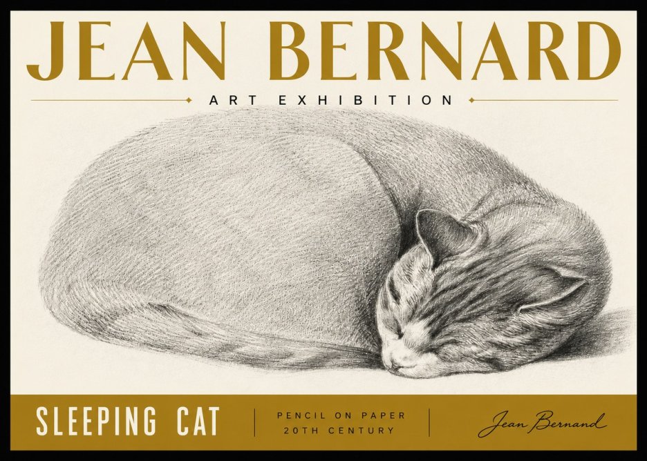 Jean Bernard Sleeping Cat IX No6 - Plakat