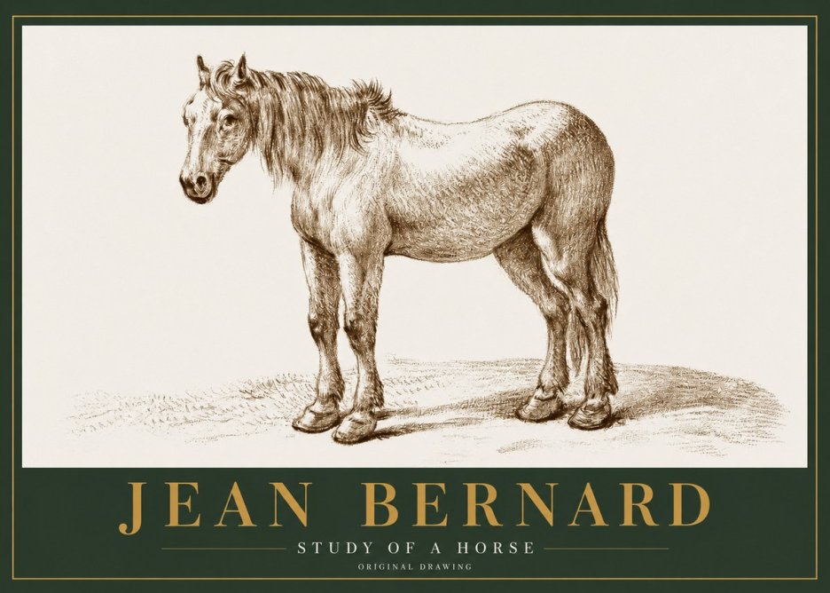 Jean Bernard Study of a Horse XIV No2 - Plakat