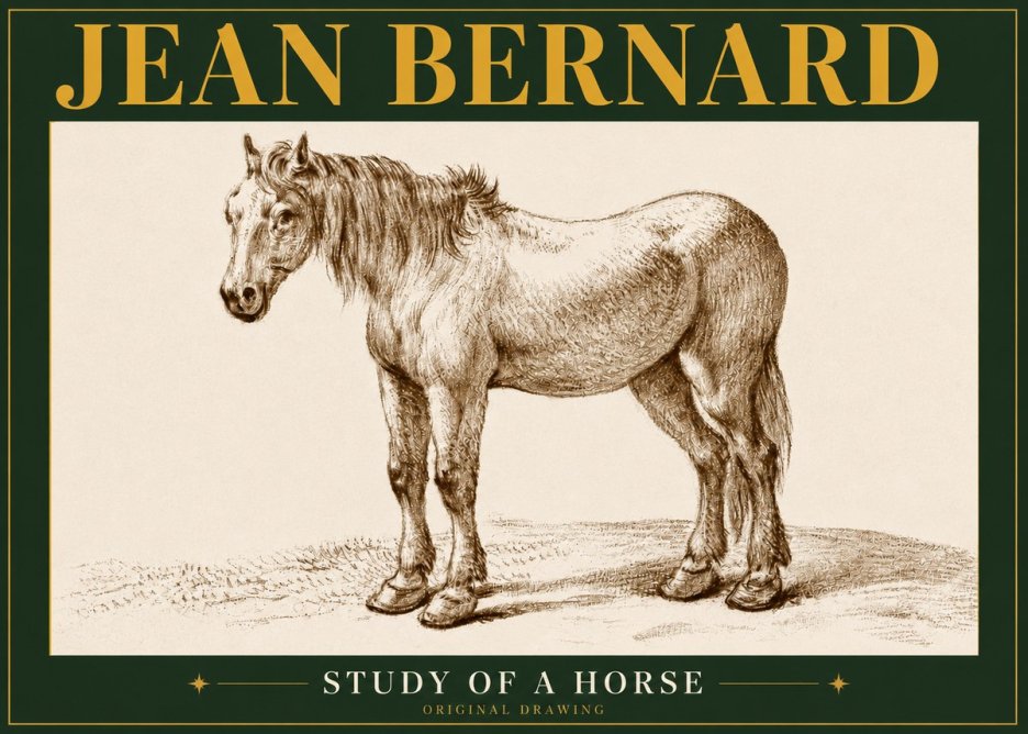 Jean Bernard Study of a Horse XIV No5 - Plakat