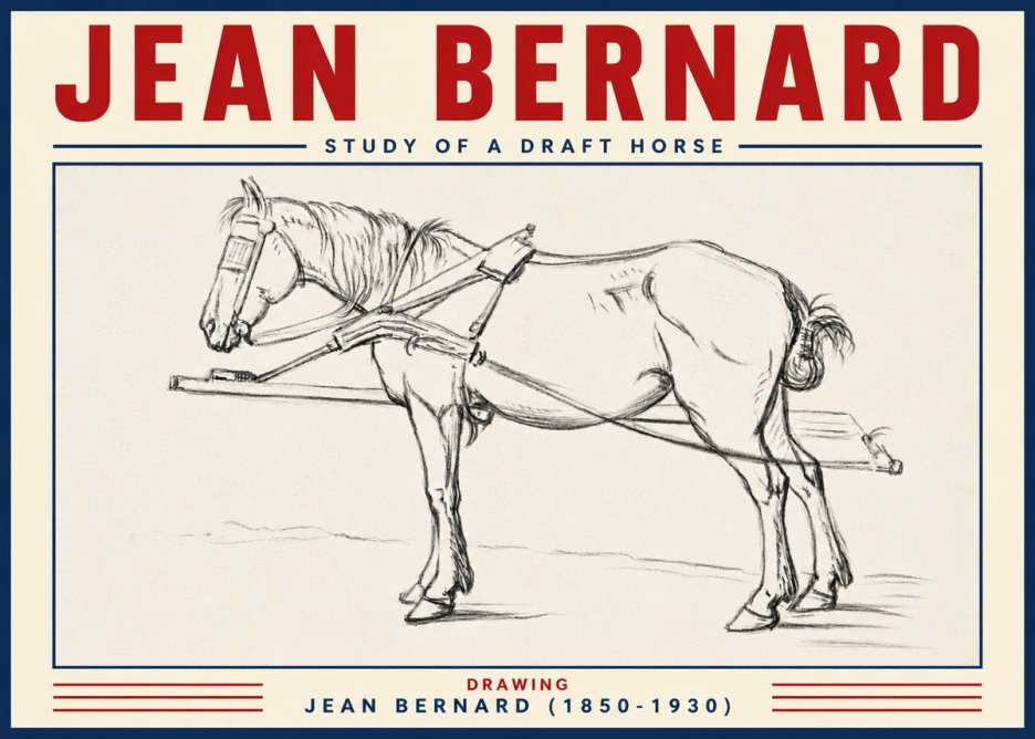 Jean Bernard Study of a Draft Horse II No6 - Plakat