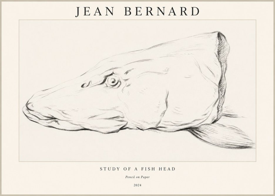 Jean Bernard Study of a Fish Head No1 - Plakat